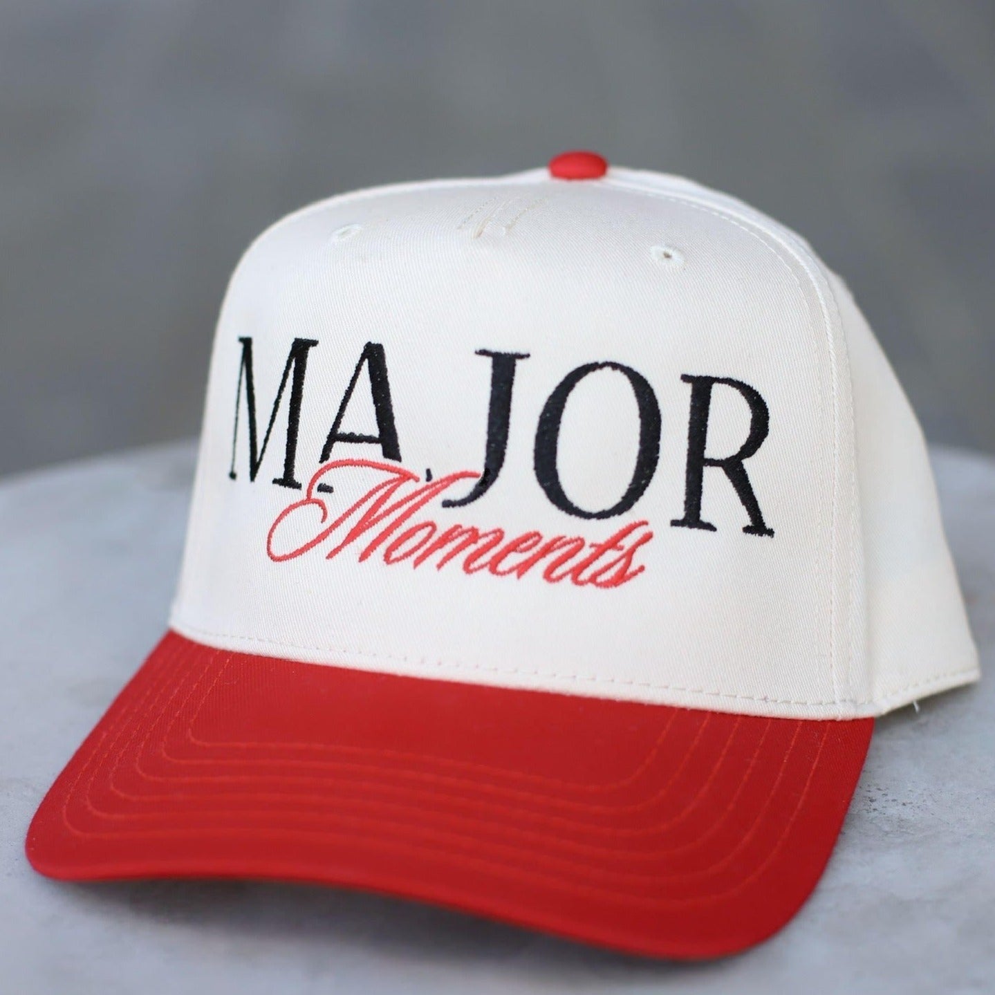 Major Moments Hat // Red & Cream